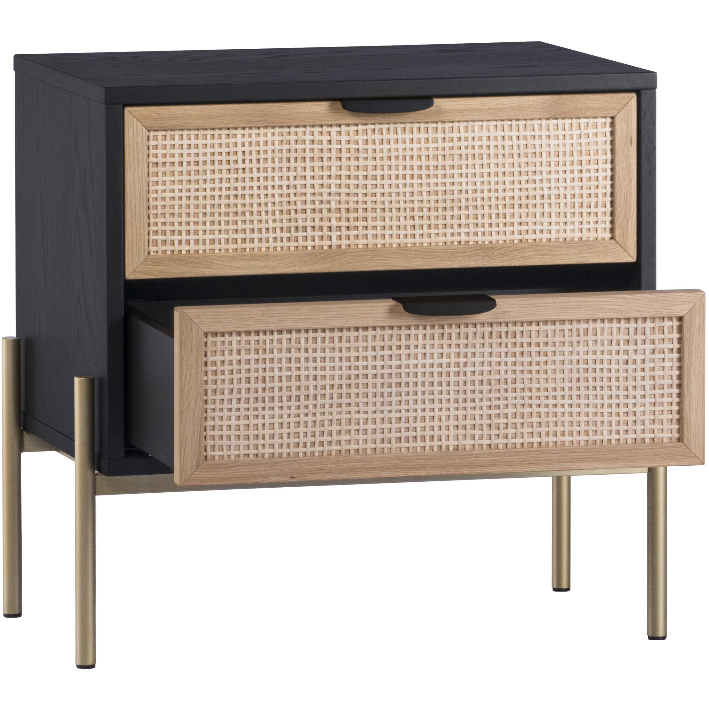 Avida 25.75 X 24 inch Gold / Black/Natural Night Stand